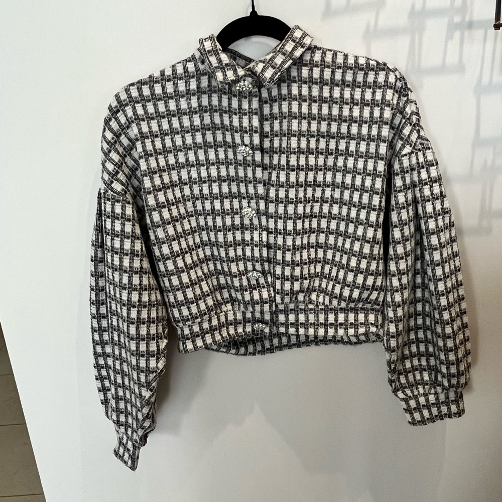 Cropped plaid jacket